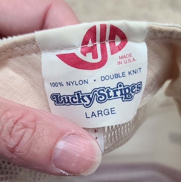 Vintage Lucky Stripes Snapback Trucker Hat St. Louis Cardinals Red and White Cap - Picture 3 of 7